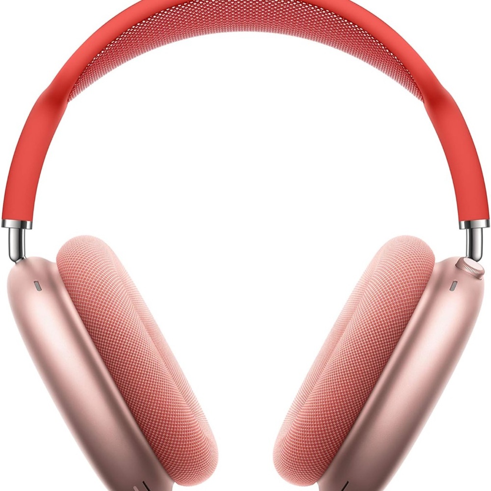 Apple Over-Ear Headphones Red and Pink with Sleek Design